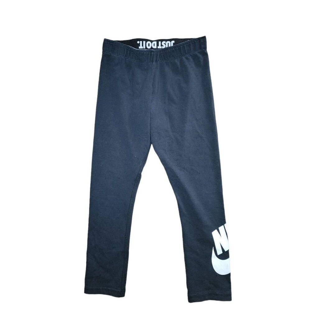Nike Just Do It Leggings Women Sz S Black Big Graphic‎ Straight Leg Stretchy